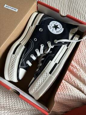 Converse Chuck 70 Plus High Top Platform Sneakers - Black/Egret/Black